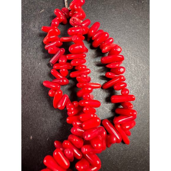 NEW Bamboo coral multi stone sterling silver necklace - Picture 3 of 16